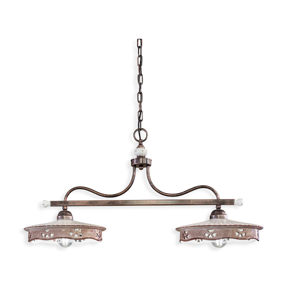 Levně Ferroluce Závěsné vintage svítidlo ALESSANDRIA, d. 90 cm, 2xE27