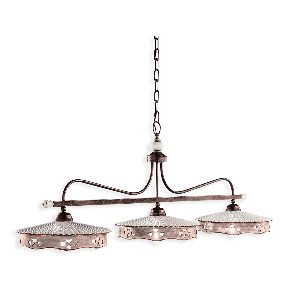 Levně Ferroluce Závěsné vintage svítidlo ALESSANDRIA, d. 125 cm, 3xE27