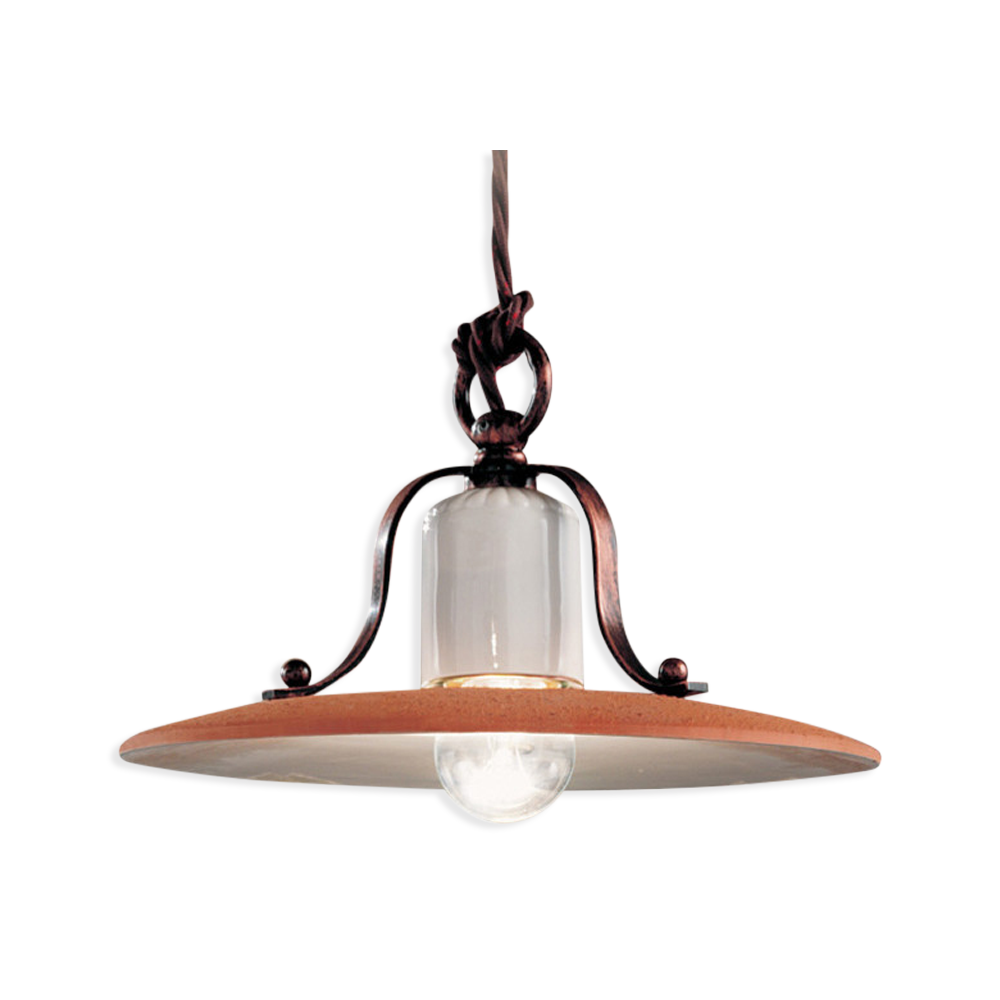 Levně Ferroluce Závěsné vintage svítidlo BOLOGNA, ∅ 24 cm, 1xE27