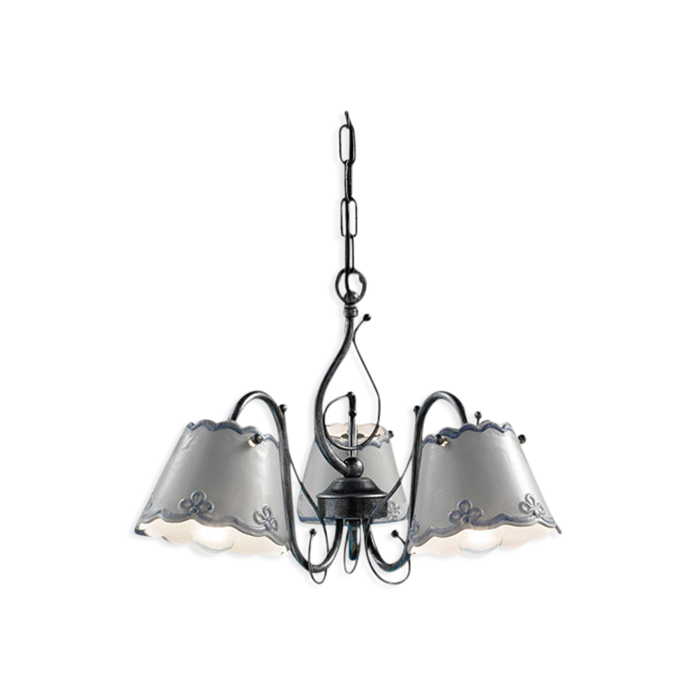 Levně Ferroluce Závěsné vintage svítidlo RAVENNA, ∅ 60 cm, 3xE14