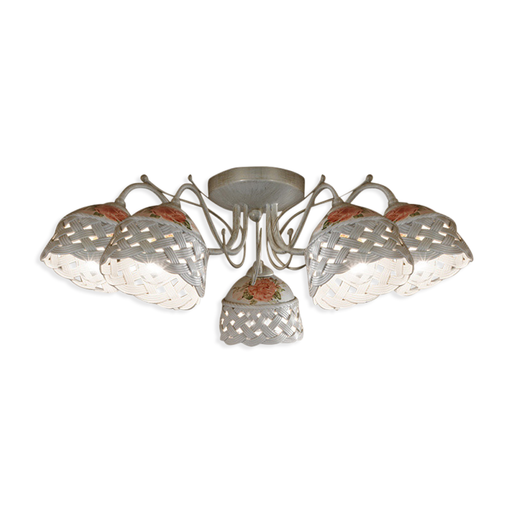 Ferroluce Stropní svítidlo VERONA, ∅ 58 cm, 5xE14