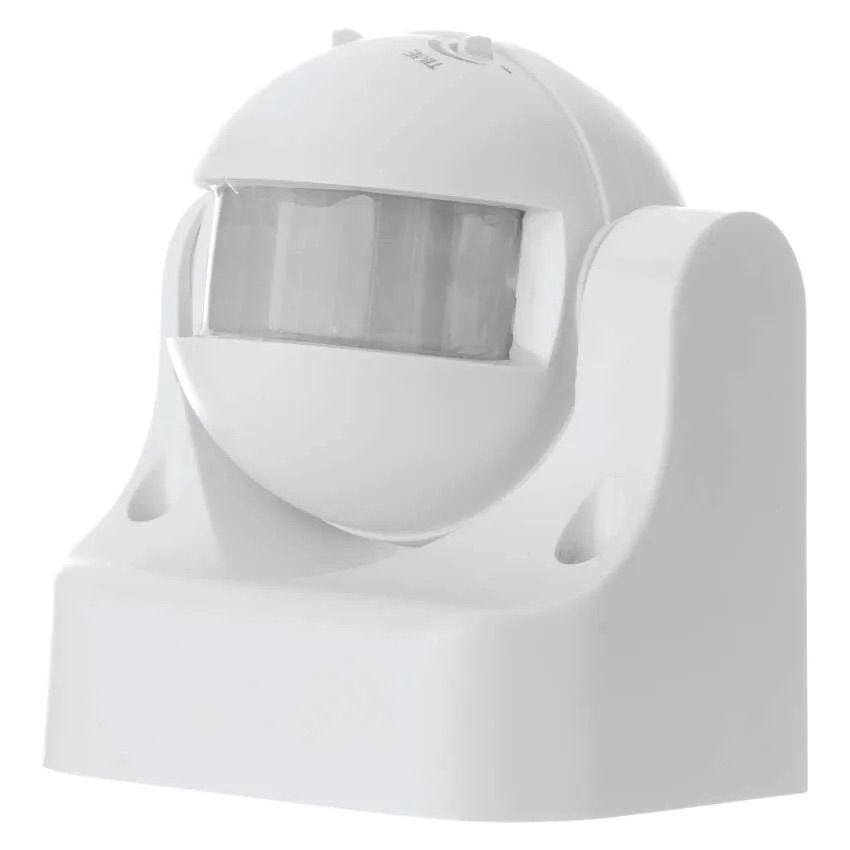 Pohybové čidlo na zeď - PIR senzor, IP44, 1200W, bílé