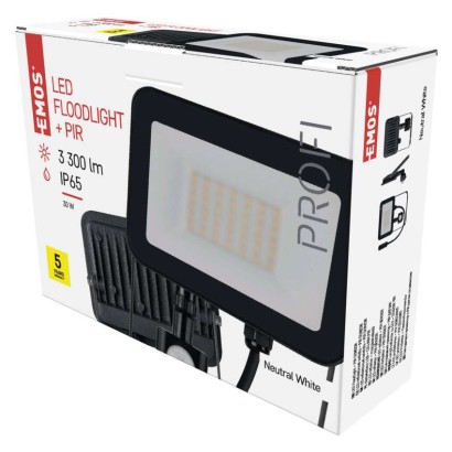 Emos lighting LED reflektor INOVO s pohybovým čidlem, 30W, antracit,  neutrální bílá 1531242732