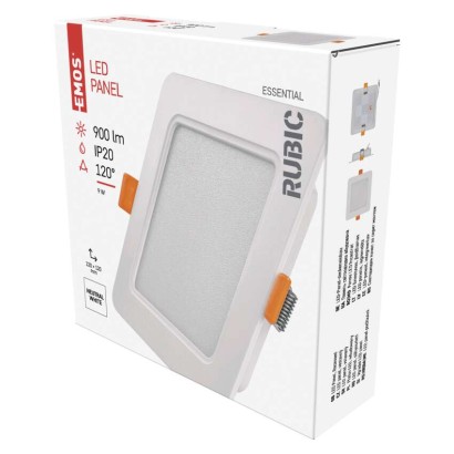 Emos lighting LED vestavné svítidlo RUBIC, čtvercové, 9W neutrální bílá 1539085091