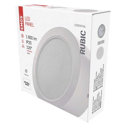 Emos lighting LED přisazené svítidlo RUBIC, kruhové, 18W neutrální bílá 1539085182