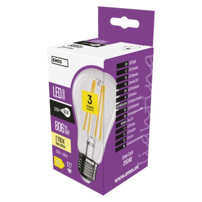 Emos lighting LED žárovka Filament A60 / E27 / 5,9 W (60 W) / 806 lm / teplá bílá 1525283266
