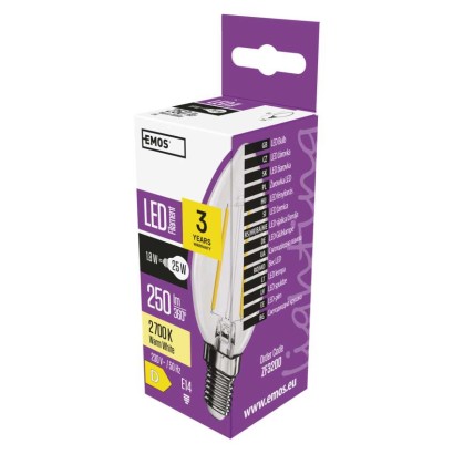 Emos lighting LED žárovka Filament svíčka / E14 / 1,8 W (25 W) / 250 lm / teplá bílá 1525281222
