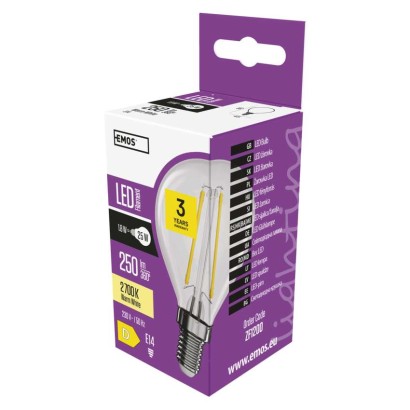 Emos lighting LED žárovka Filament Mini Globe / E14 / 1,8 W (25 W) / 250 lm / teplá bílá 1525281225