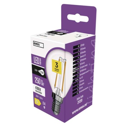Emos lighting LED žárovka Filament Mini Globe / E14 / 1,8 W (25 W) / 250 lm / neutrální bílá 1525281408
