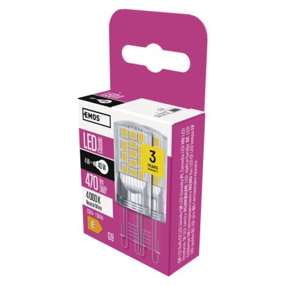 Emos lighting LED žárovka Classic JC / G9 / 4 W (40 W) / 470 lm / neutrální bílá 1525736408