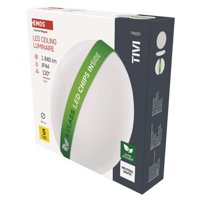 Emos lighting LED přisazené svítidlo TIVI, A CLASS, kruhové bílé 11W, IP44, neutrální bílá 1539085110