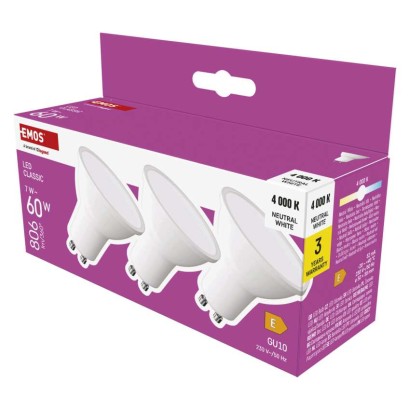 Emos lighting LED žárovka Classic MR16 / GU10 / 7 W  (60 W) / 806 lm / neutrální bílá 1525730422