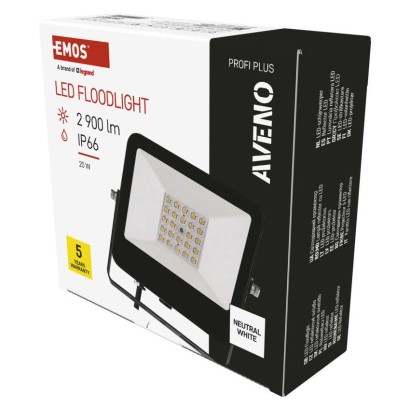 Emos lighting LED reflektor AVENO 20W, černý, neutrální bílá 1531241300