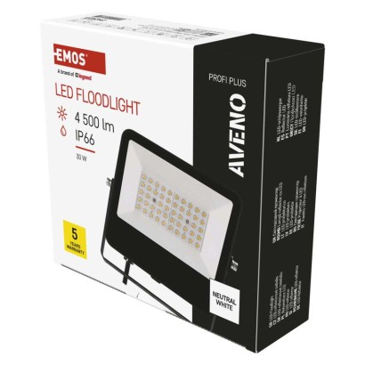 Emos lighting LED reflektor AVENO 30W, černý, neutrální bílá 1531242300