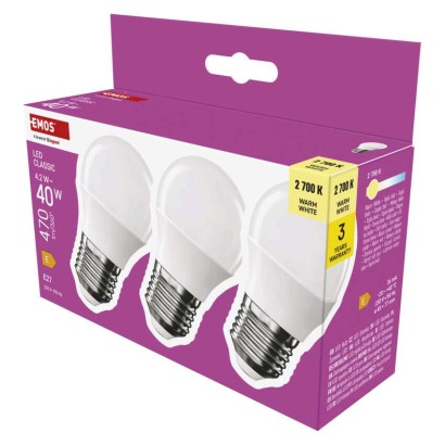 Emos lighting LED žárovka Classic Mini Globe / E27 / 4,2 W (40 W) / 470 lm / teplá bílá 1525733292