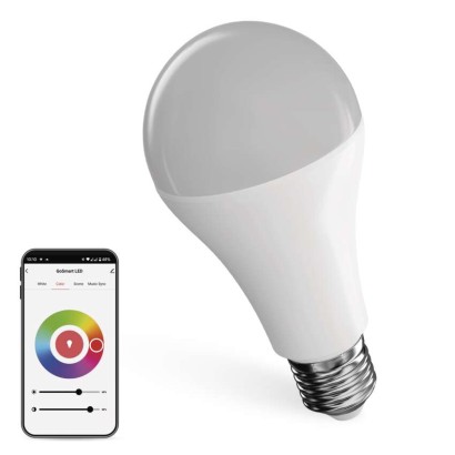 Emos lighting Chytrá LED žárovka GoSmart A65 / E27 / 14 W (94 W) / 1 400 lm / RGB / stmívatelná / WiFi 1520503502