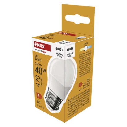 Emos lighting LED žárovka Basic Mini Globe / E27 / 5,5 W (40 W) / 470 lm / teplá bílá 1525731451