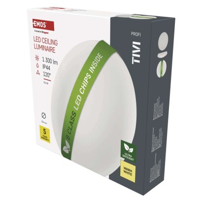 Emos lighting LED přisazené svítidlo TIVI, B CLASS, kruhové bílé 8,6W, IP44, teplá bílá 1539084080