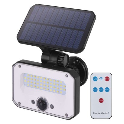 EMOS Solární LED reflektor SPILO s pohybovým čidlem, černý, neutrální bílá 1552132000