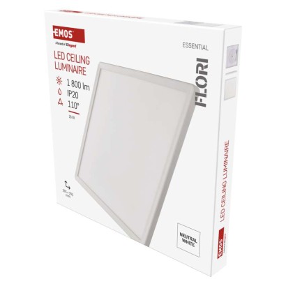 EMOS LED přisazené svítidlo FLORI čtvercové, bílé, 18W, neutrální bílá 1539085187