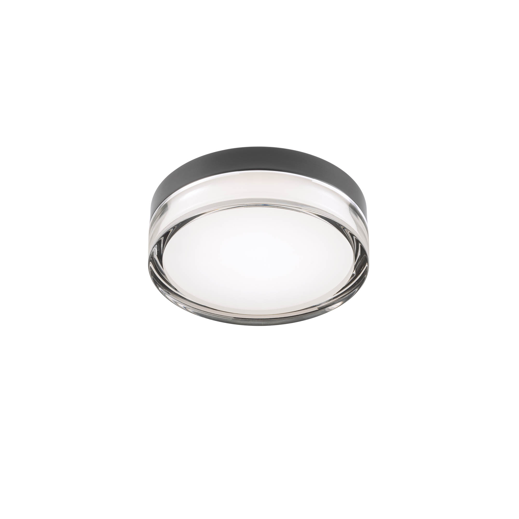 Redo Stropní LED svítidlo FRISBI, 8W, Ø 150 mm, IP44 Barva: Černá, Teplota světla: 4000K