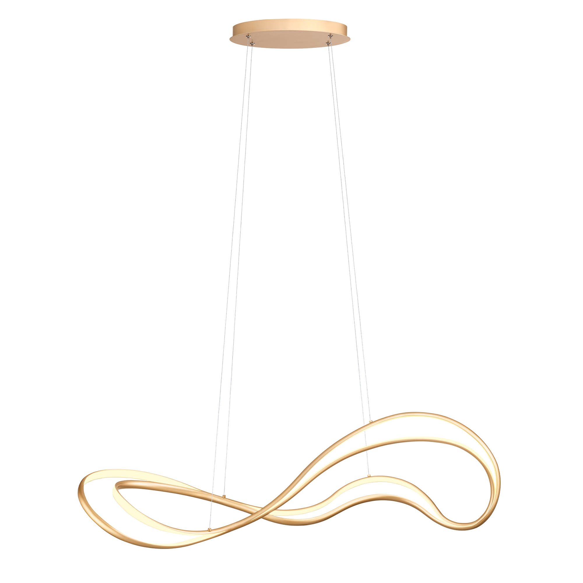 Redo Závěsné LED svítidlo TEMPEST, 58W, š. 1150 mm Barva: Zlatá