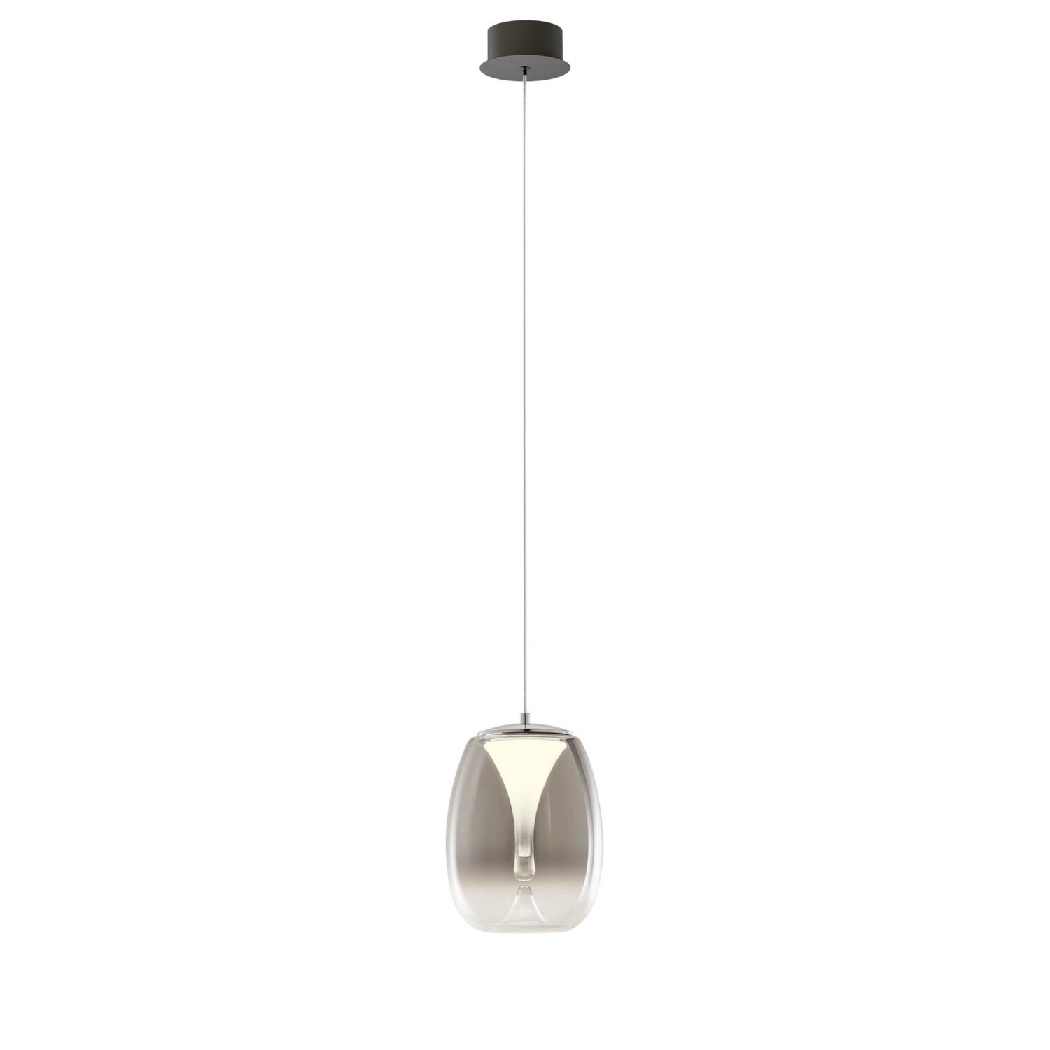 Levně Redo Závěsné LED svítidlo DROP ø 200mm, 8W Barva: Kouřové sklo