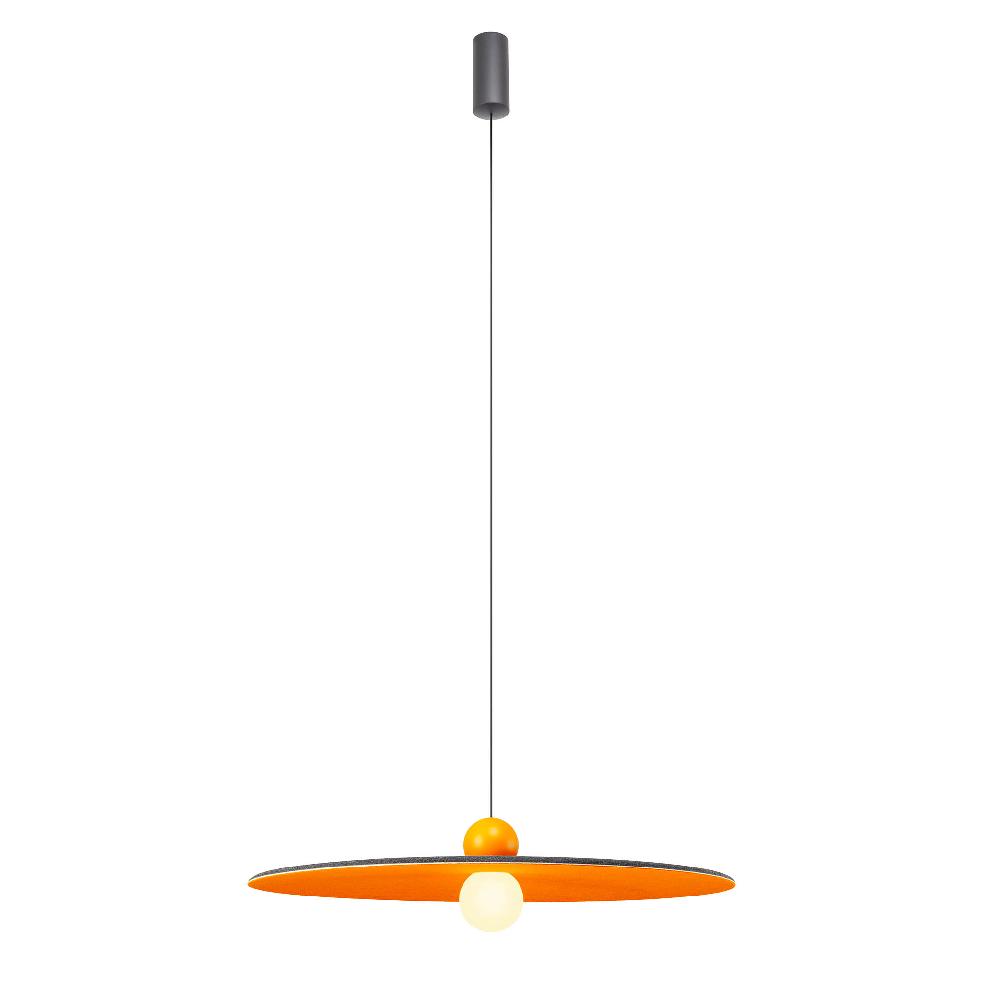 Redo Závěsné LED svítidlo NUWA  ø 600mm, 7W Barva: Antracit-oranžová, Teplota světla: 3000K