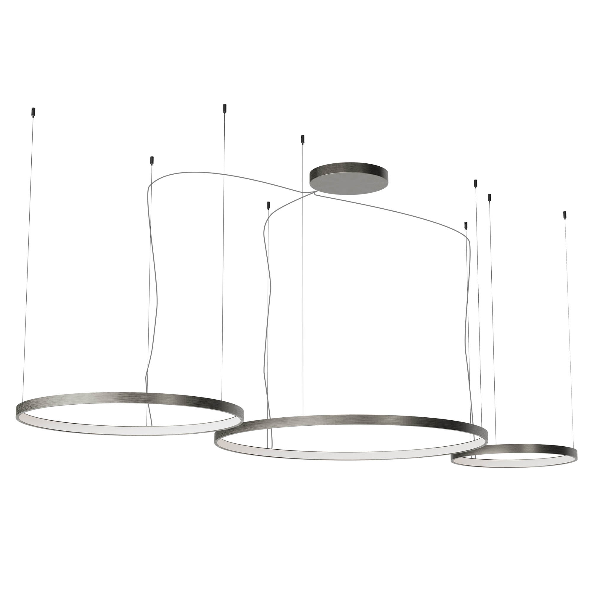 Redo Závěsné LED svítidlo ORION ø 500mm + 1000mm + 750mm, 176W Barva: Černá, Stmívání, řízení: TRIAC