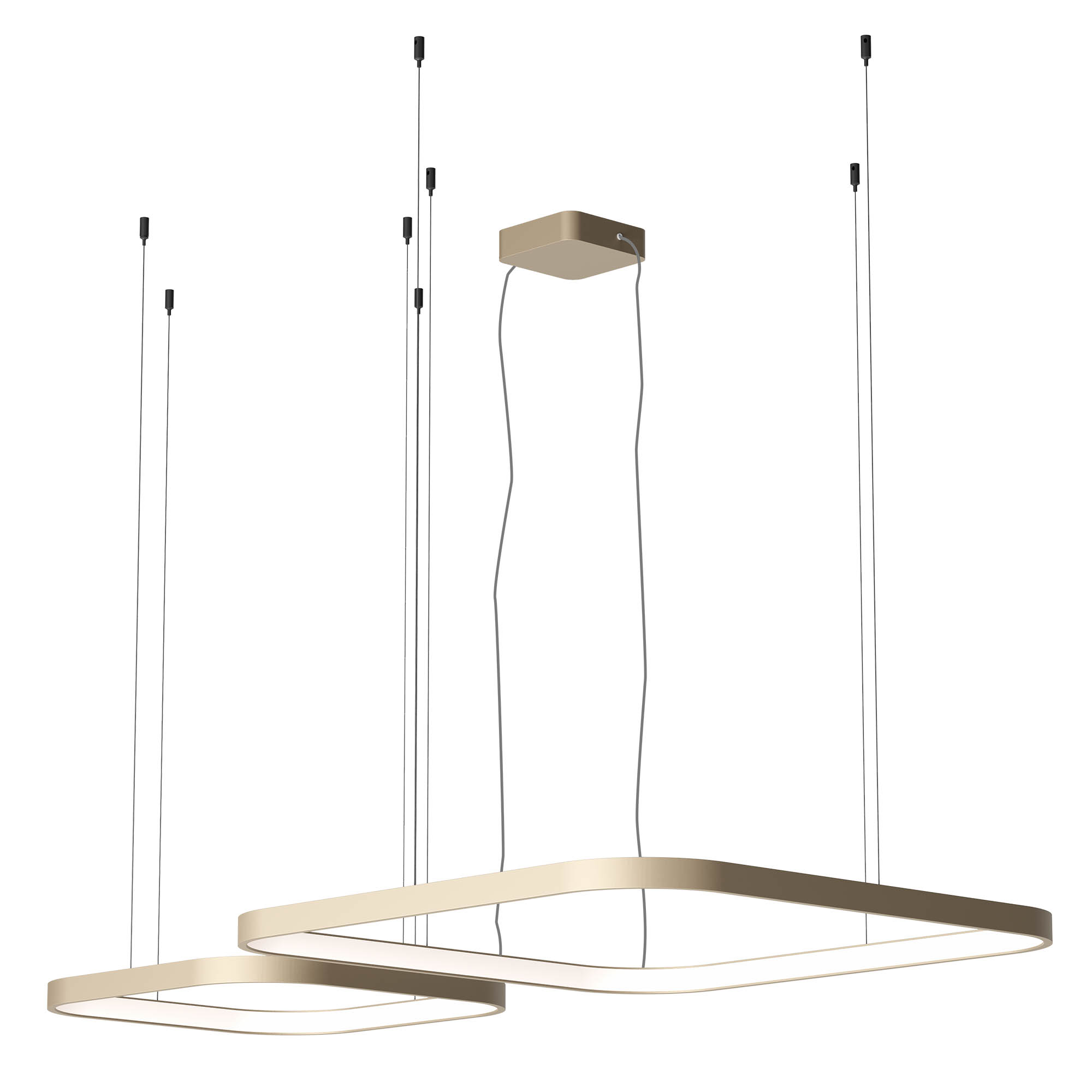 Redo Závěsné LED svítidlo ORION š: 500mm + 750mm, 96W Barva: Hnědá, Stmívání, řízení: TRIAC