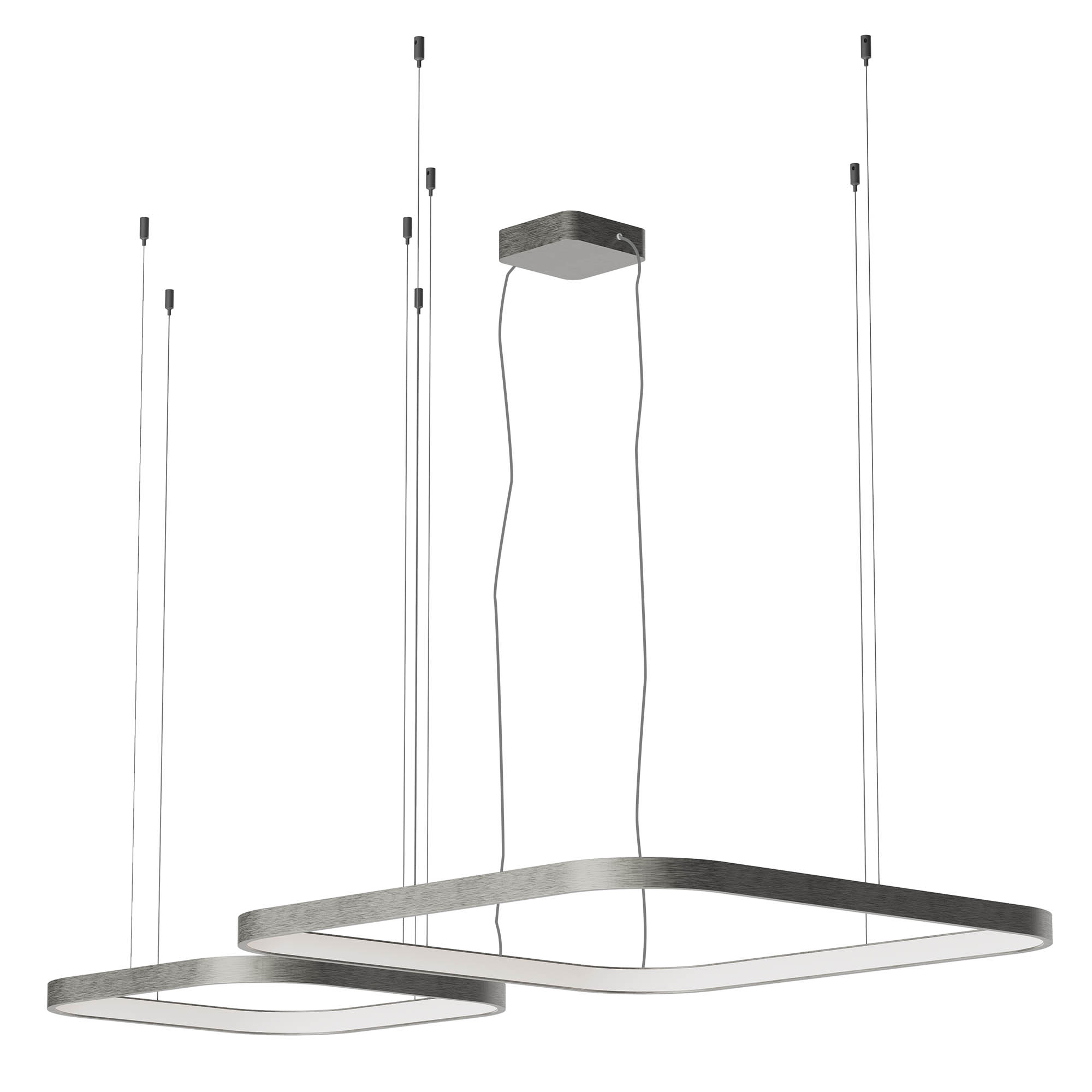 Redo Závěsné LED svítidlo ORION š: 500mm + 750mm, 96W Barva: Nikl, Stmívání, řízení: TRIAC