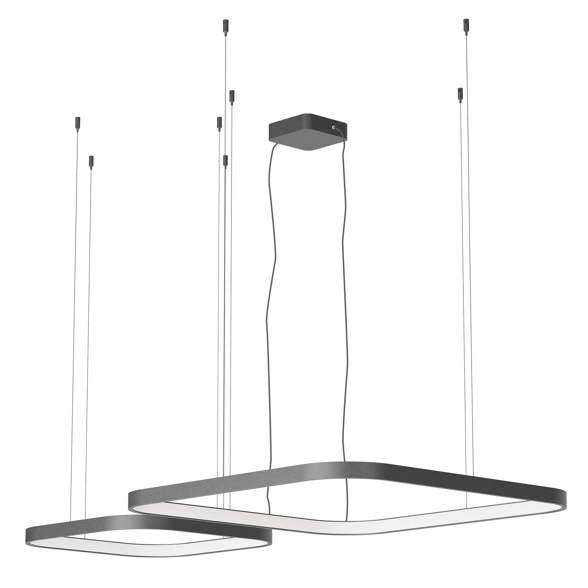 Redo Závěsné LED svítidlo ORION š: 500mm + 750mm, 96W Barva: Černá, Stmívání, řízení: TRIAC