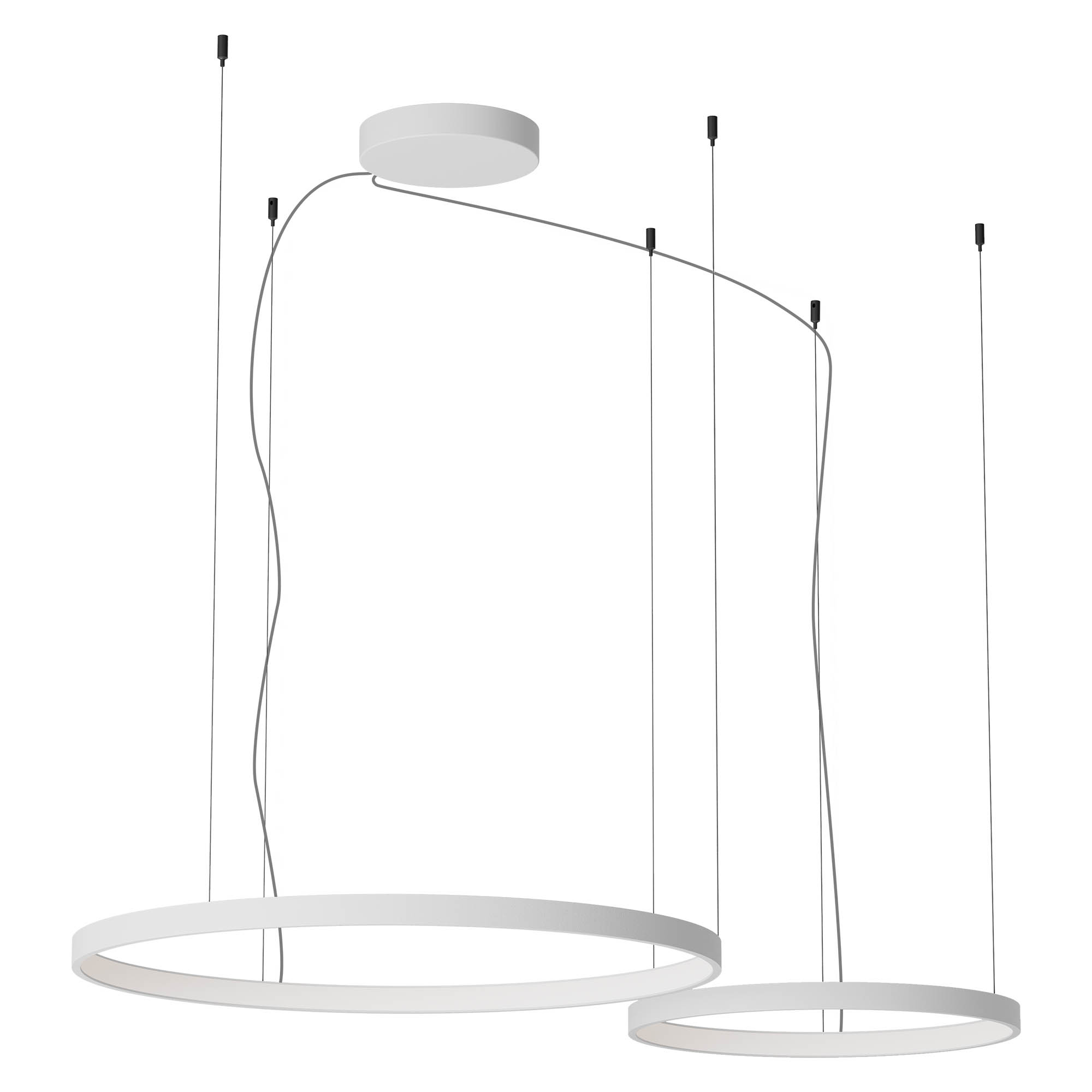 Redo Závěsné LED svítidlo ORION ø 500mm + 750mm, 98W Barva: Bílá, Stmívání, řízení: TRIAC