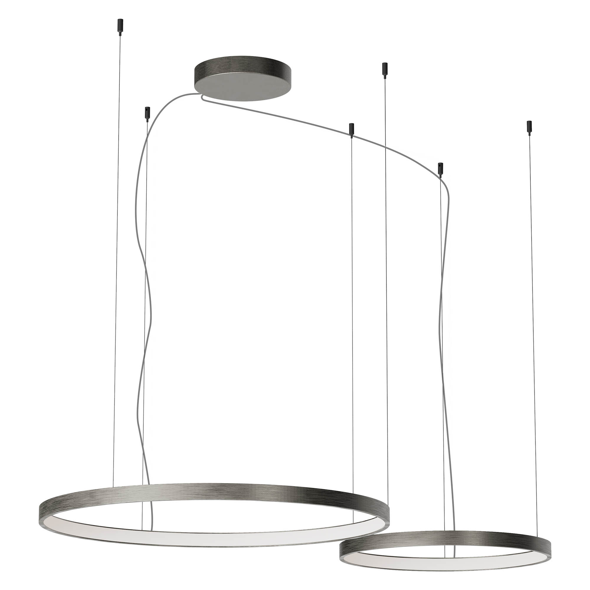 Redo Závěsné LED svítidlo ORION ø 500mm + 750mm, 98W Barva: Nikl, Stmívání, řízení: TRIAC