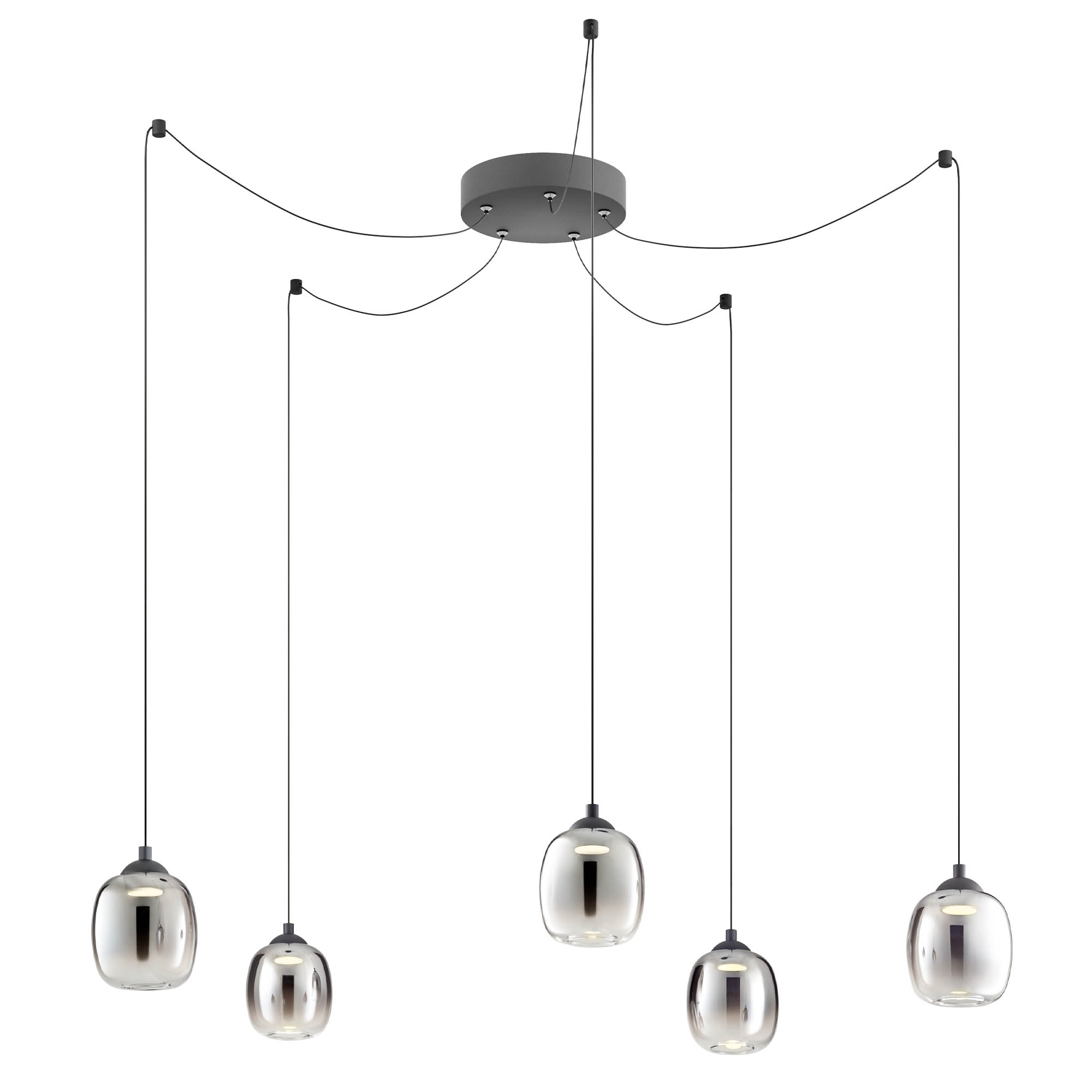Redo Závěsné LED svítidlo KHADI, 5x ø120mm, 26W