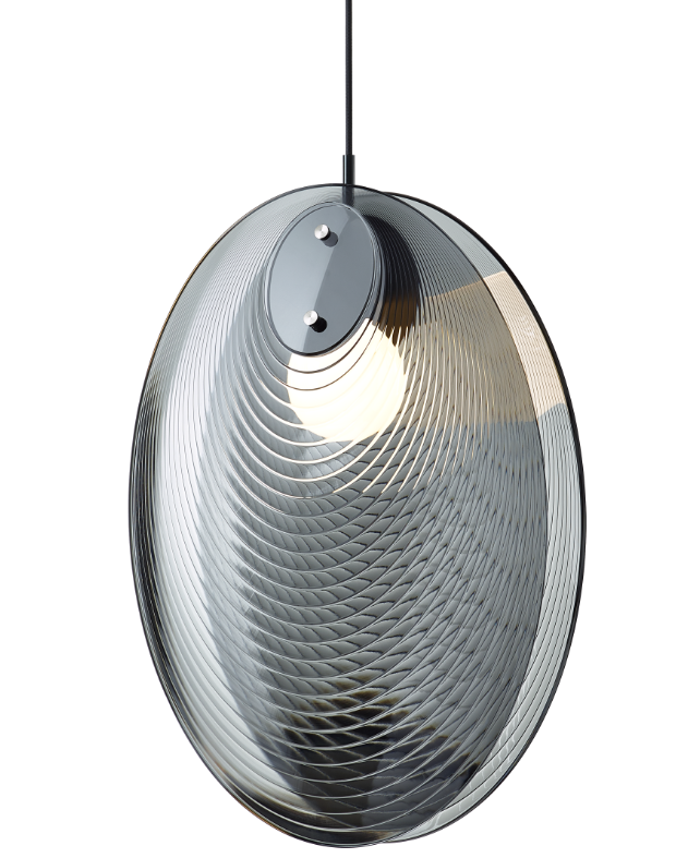 Bomma Luxusní LED závěsné svítidlo Ama closed s baldachýnem Stmívání, řízení: TRIAC, Barva skla: kouřová