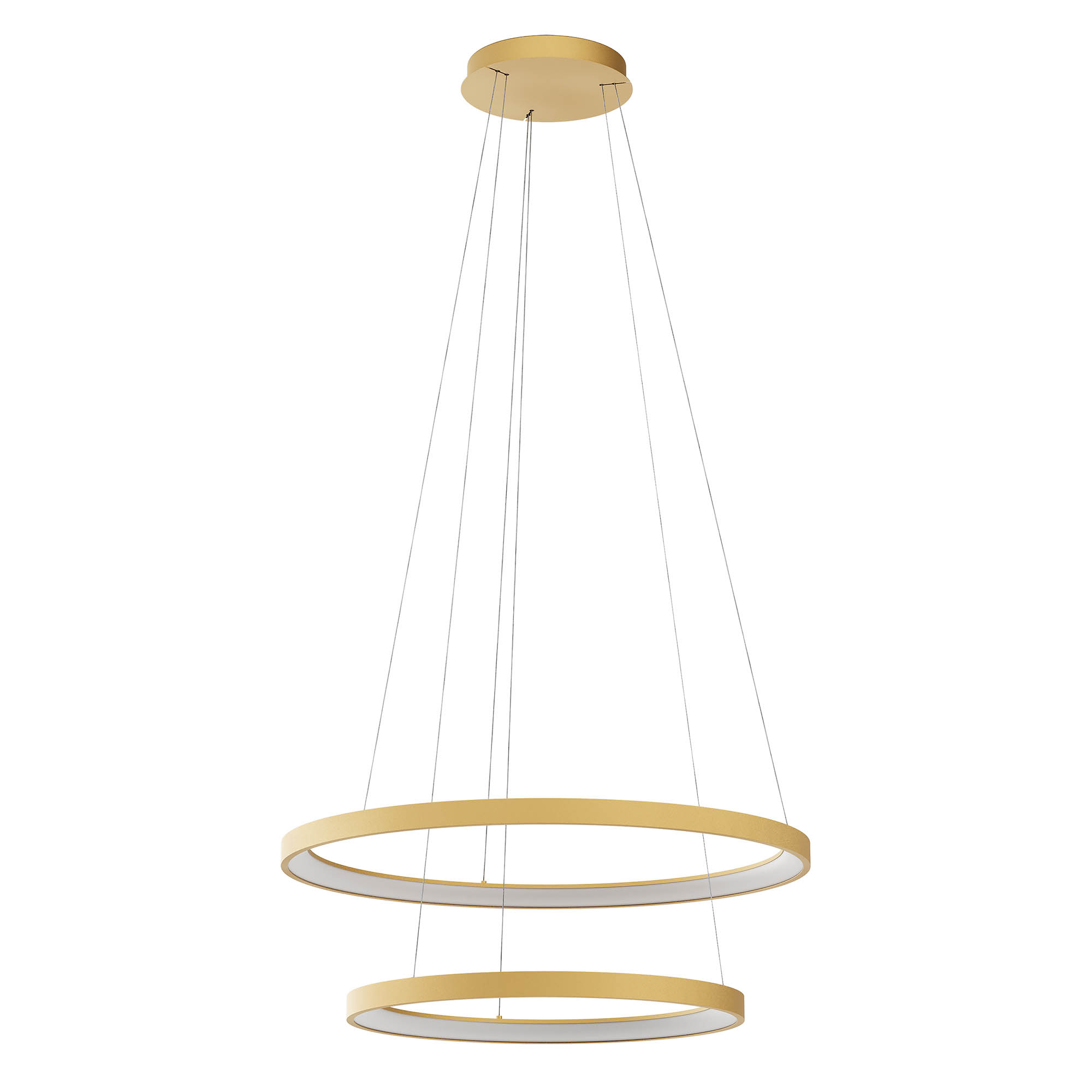 Redo Závěsné LED svítidlo Iconic, ø58cm+ø78cm, 2 kruhy Barva: Zlatá