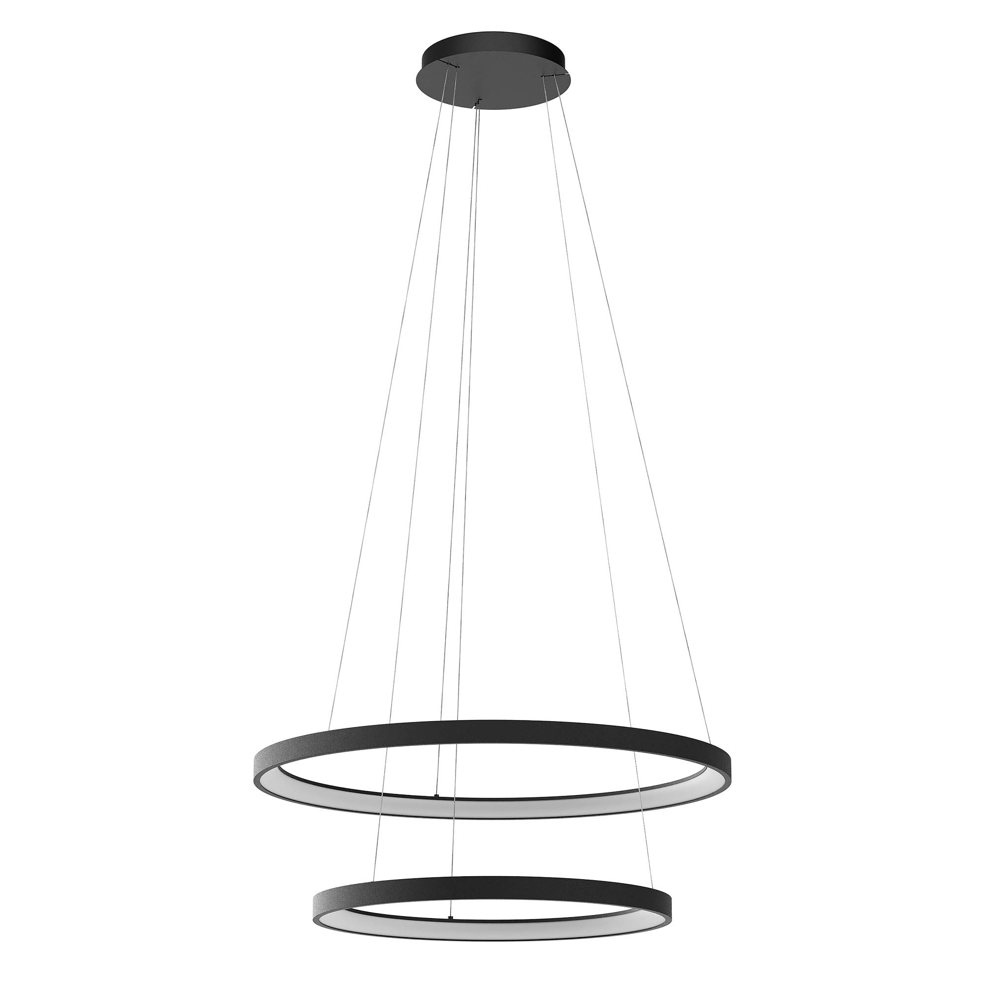 Redo Závěsné LED svítidlo Iconic, ø58cm+ø78cm, 2 kruhy Barva: Černá