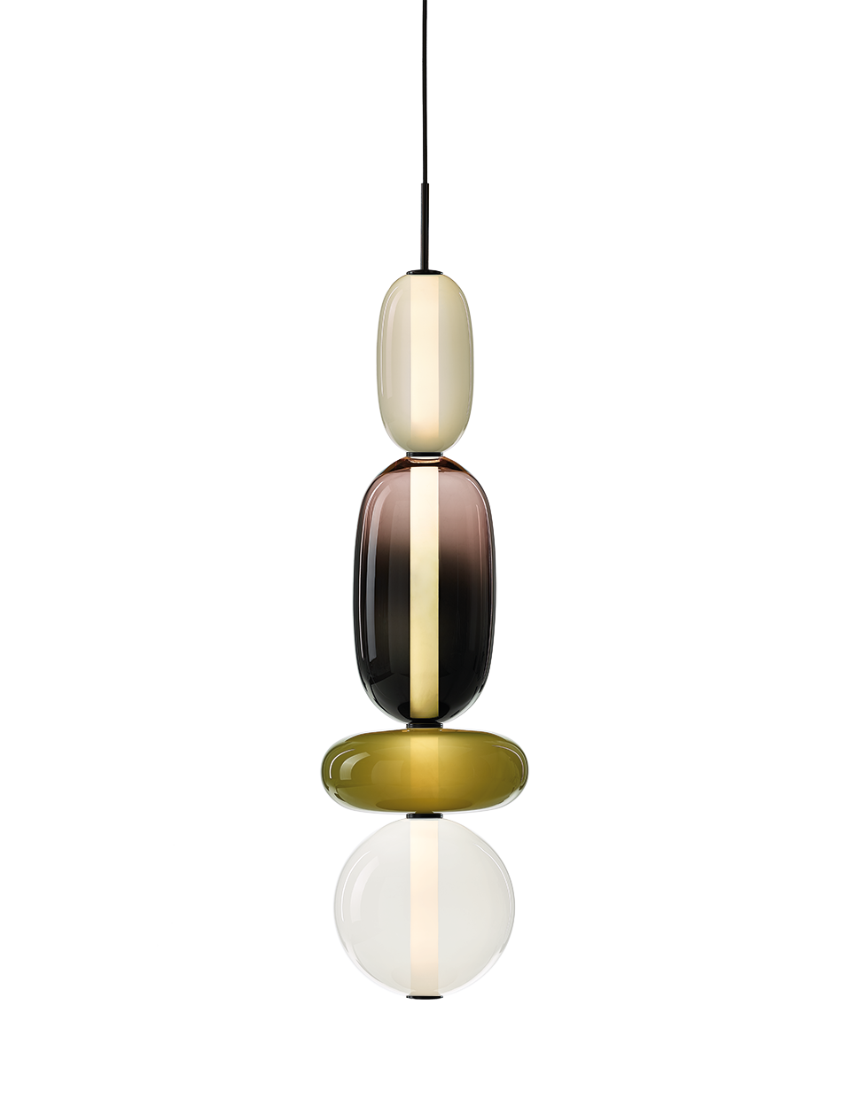 Bomma Luxusní LED závěsné svítidlo Pebbles Large s baldachýnem Stmívání a řízení: TRIAC, Konfigurace: Konfigurace 2