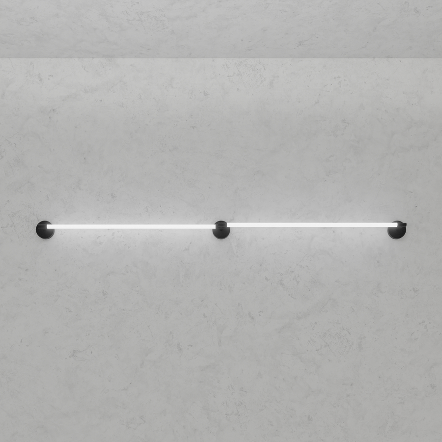 Levně ZAHO Nástěnné LED svítidlo JETSON WL3, 38W, d. 240 cm Barva: Černá, Teplota světla: 2700K - teplá bílá, Stmívání, řízení: Casambi