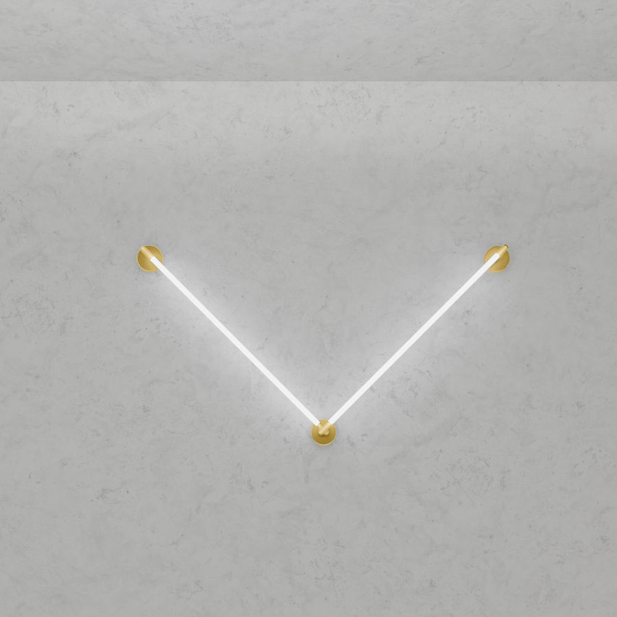 Levně ZAHO Nástěnné LED svítidlo JETSON WL4, 38W, d. 2x120 cm Barva: Zlatá, Teplota světla: 2700K - teplá bílá, Stmívání, řízení: Casambi
