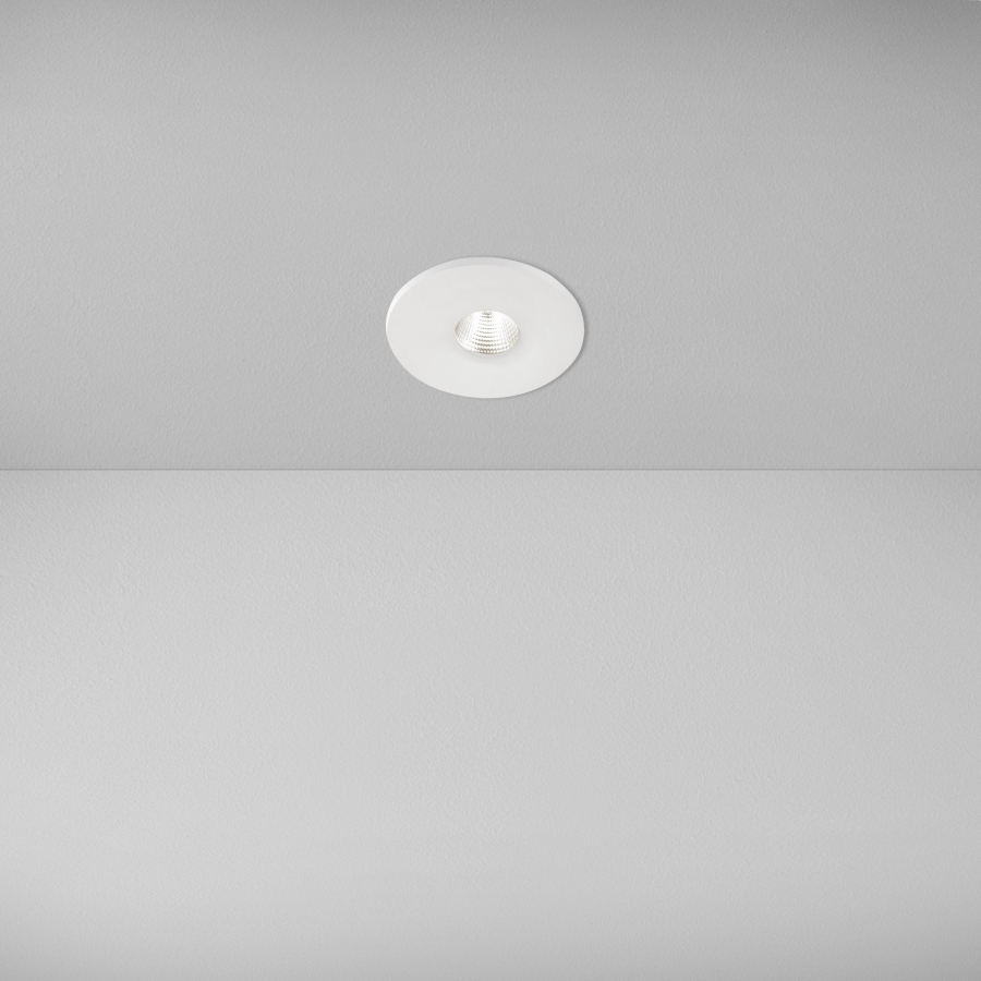 Levně ZAHO Zapuštěné LED svítidlo PIKS, 6W, ø 60 mm, IP44, 60° Barva: Bílá, Teplota světla: 2700K - teplá bílá, Stmívání, řízení: DALI