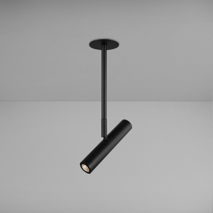 Levně ZAHO Zapuštěné reflektorové LED svítidlo NOK RD1, 6W, v. 350 mm Barva: Černá, Teplota světla: 2700K - teplá bílá, Stmívání, řízení: Casambi