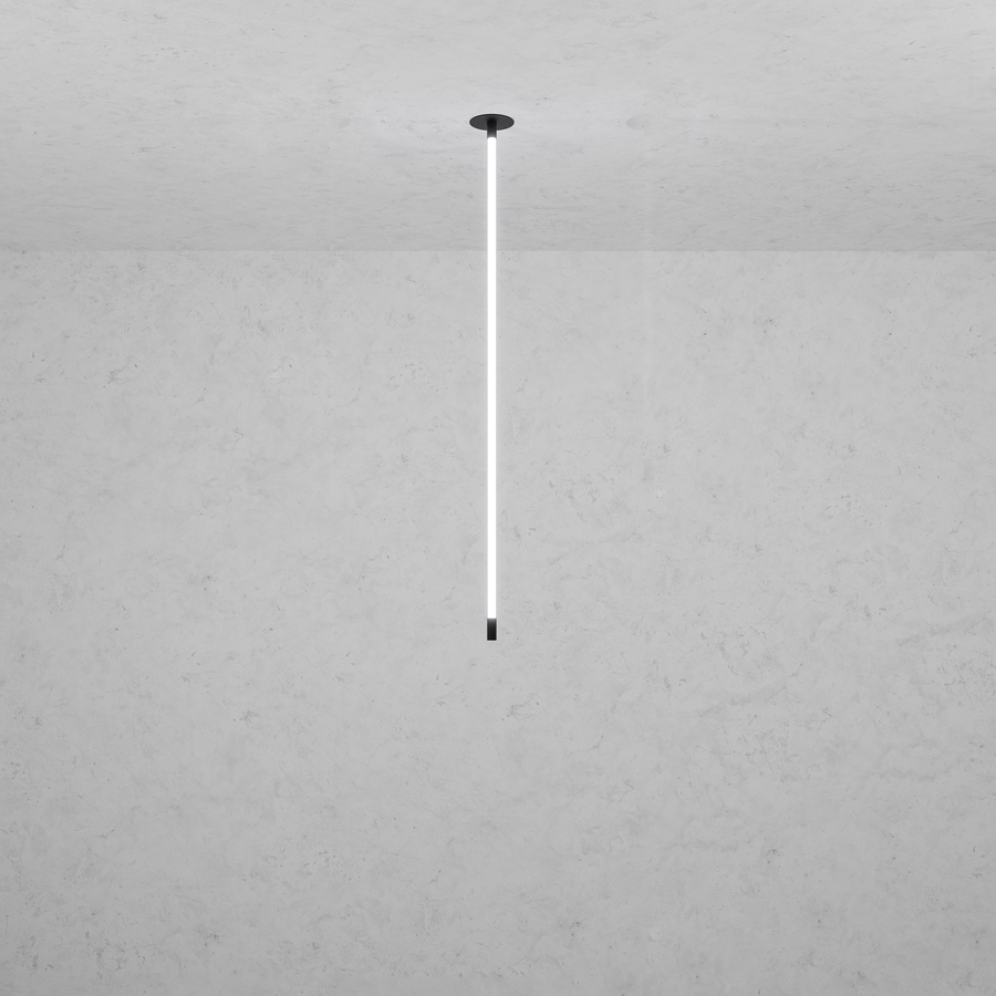Levně ZAHO Stropní LED svítidlo JETSON LINE RD1, 16W, v. 100 cm Barva: Černá, Teplota světla: 2700K - teplá bílá, Stmívání, řízení: Casambi