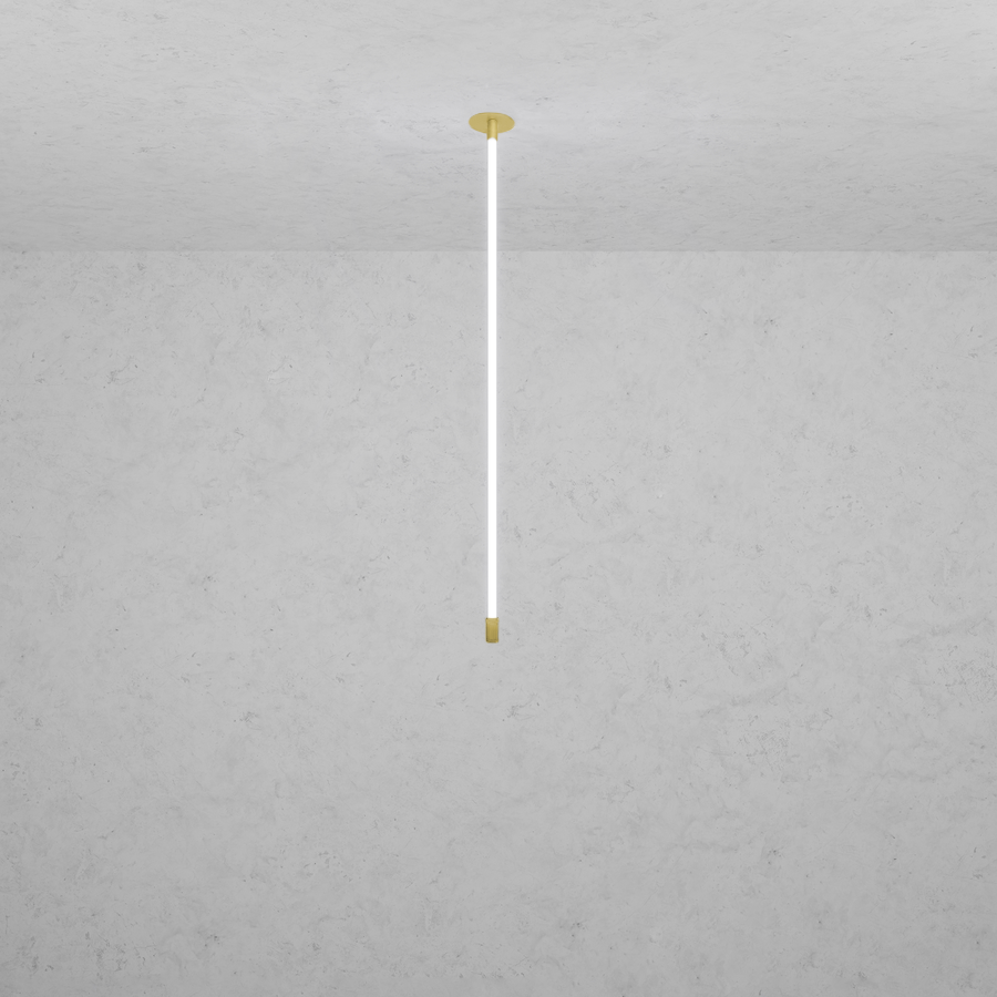 Levně ZAHO Stropní LED svítidlo JETSON LINE RD1, 24W, v. 150 cm Barva: Zlatá, Teplota světla: 2700K - teplá bílá, Stmívání, řízení: Casambi