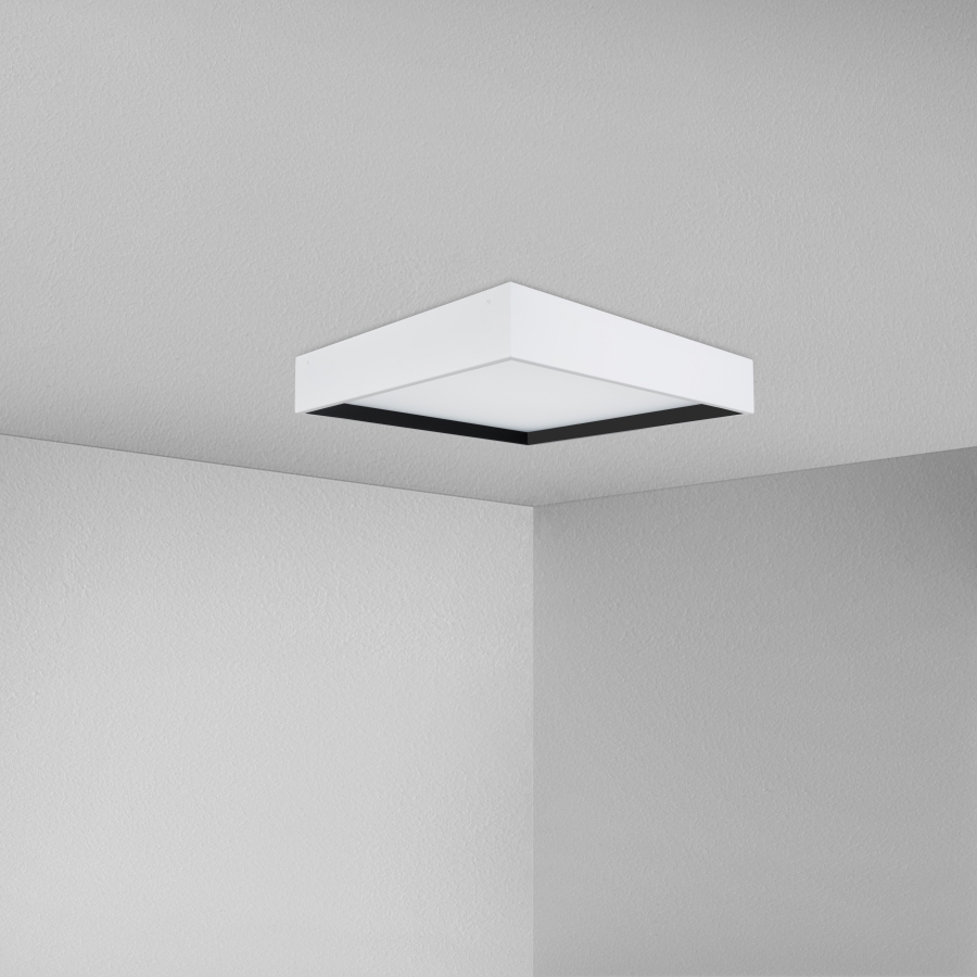 Levně ZAHO Stropní LED svítidlo ATRO 350, 10W, 35x35 cm Barva: Černá, Teplota světla: 3000K - teplá bílá, Stmívání, řízení: ON/OFF (bez stmívání)