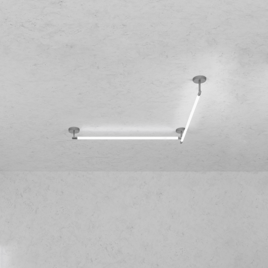 Levně ZAHO Stropní LED svítidlo JETSON MD4, 38W, v. 120 cm Barva: Šedá, Teplota světla: 2700K - teplá bílá, Stmívání, řízení: Casambi