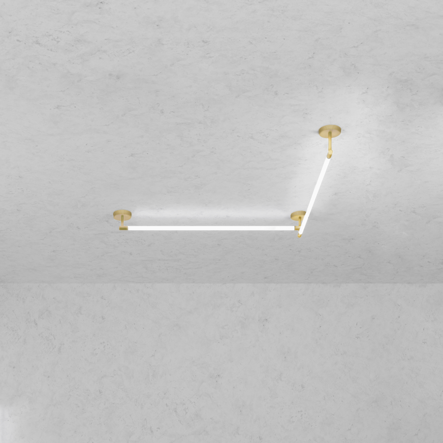 Levně ZAHO Stropní LED svítidlo JETSON MD4, 38W, v. 120 cm Barva: Zlatá, Teplota světla: 2700K - teplá bílá, Stmívání, řízení: Casambi