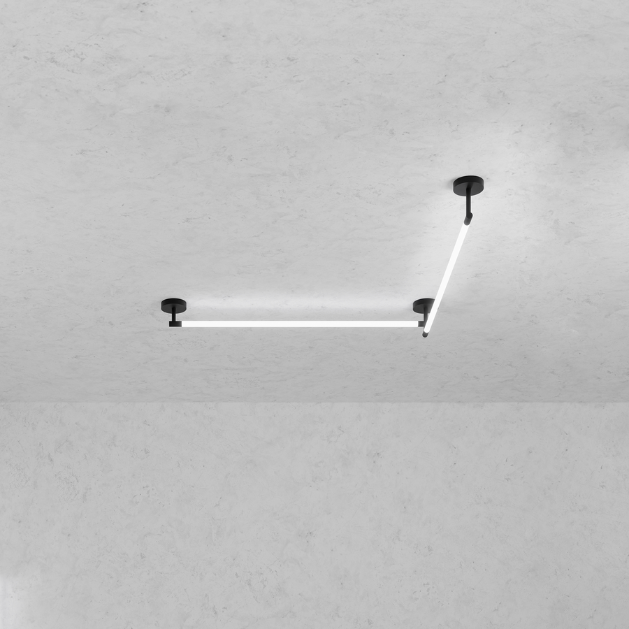 Levně ZAHO Stropní LED svítidlo JETSON MD4, 38W, v. 120 cm Barva: Černá, Teplota světla: 2700K - teplá bílá, Stmívání, řízení: Casambi