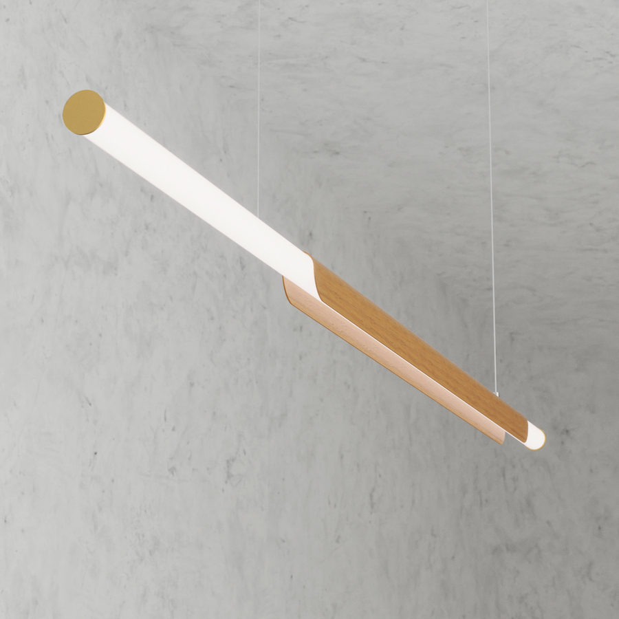Levně ZAHO Závěsné LED svítidlo ZUZU 40, d. 200 cm, 30W Barva: Černá-zlatá, Teplota světla: 3000K - teplá bílá, Stmívání, řízení: ON/OFF (bez stmívání)